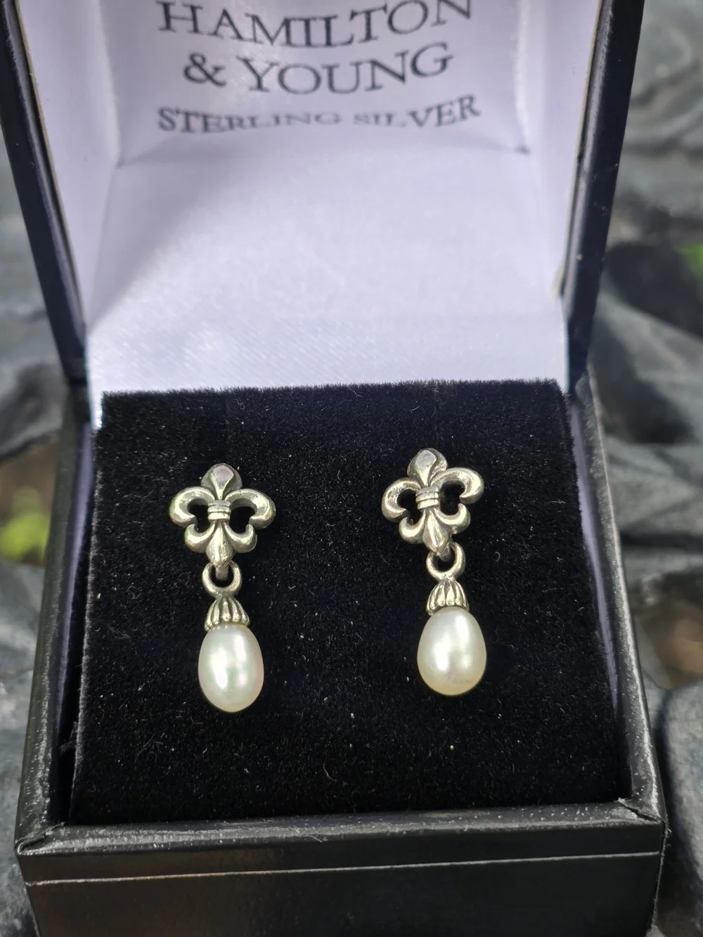 Sterling Silver Pearl Drop Earrings - White Pearls